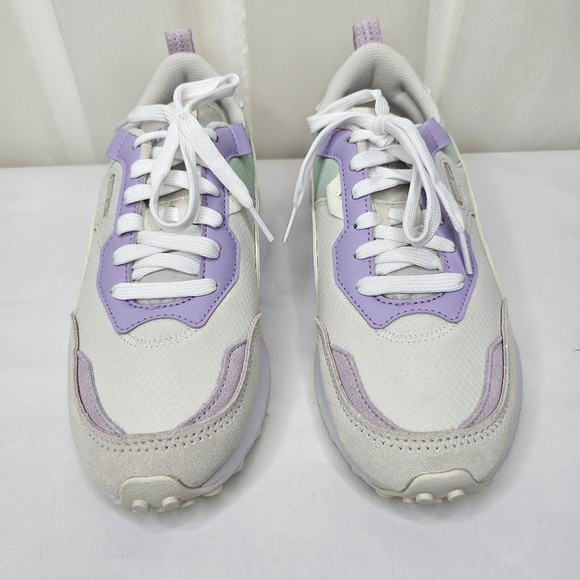 Puma Rider FV Lilac Purple Leather Trim Sneaker Size 8 White Mint - Picture 9 of 14
